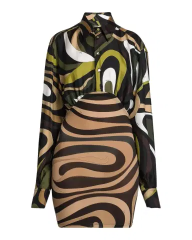 Pucci Abstract-Print Silk Mini Shirtdress | Thumbnail 1 Pucci Abstract-Print Silk Mini Shirtdress | Thumbnail 1