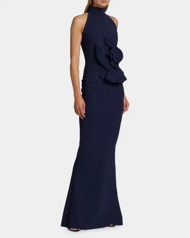 Chiara Boni La Petite Robe Hebana Halter Rosette Gown | Thumbnail 2 Chiara Boni La Petite Robe Hebana Halter Rosette Gown | Thumbnail 2