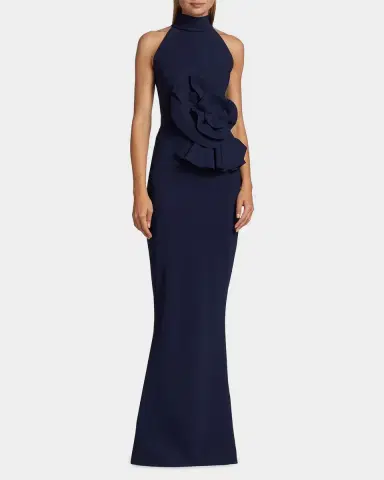 Chiara Boni La Petite Robe Hebana Halter Rosette Gown | Thumbnail 4 Chiara Boni La Petite Robe Hebana Halter Rosette Gown | Thumbnail 4