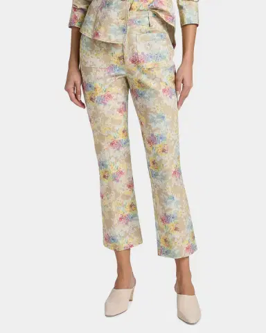 Cinq à Sept Ikat Bouquet Dorothea Floral Crop Jeans | Thumbnail 4 Cinq à Sept Ikat Bouquet Dorothea Floral Crop Jeans | Thumbnail 4
