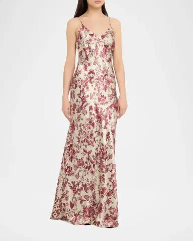 L'Agence Serita Silk Maxi Dress | Thumbnail 4 L'Agence Serita Silk Maxi Dress | Thumbnail 4