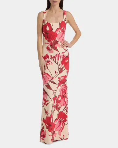 Chiara Boni La Petite Robe Lijia Floral Sleeveless Column Gown | Thumbnail 2 Chiara Boni La Petite Robe Lijia Floral Sleeveless Column Gown | Thumbnail 2