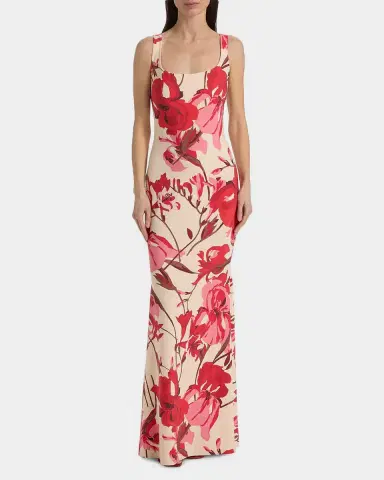 Chiara Boni La Petite Robe Lijia Floral Sleeveless Column Gown | Thumbnail 4 Chiara Boni La Petite Robe Lijia Floral Sleeveless Column Gown | Thumbnail 4