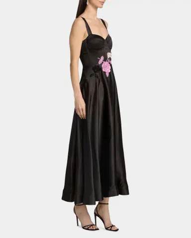As It May Satin Embroidered Floral Cocktail Dress | Thumbnail 7 As It May Satin Embroidered Floral Cocktail Dress | Thumbnail 7