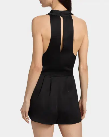 SIMKHAI Halia Draped Satin Romper | Thumbnail 2 SIMKHAI Halia Draped Satin Romper | Thumbnail 2