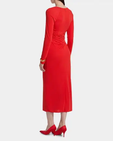Cinq à Sept Jalyn Draped Jersey Midi-Dress | Thumbnail 2 Cinq à Sept Jalyn Draped Jersey Midi-Dress | Thumbnail 2
