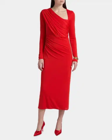 Cinq à Sept Jalyn Draped Jersey Midi-Dress | Thumbnail 3 Cinq à Sept Jalyn Draped Jersey Midi-Dress | Thumbnail 3