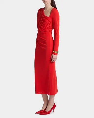 Cinq à Sept Jalyn Draped Jersey Midi-Dress | Thumbnail 6 Cinq à Sept Jalyn Draped Jersey Midi-Dress | Thumbnail 6