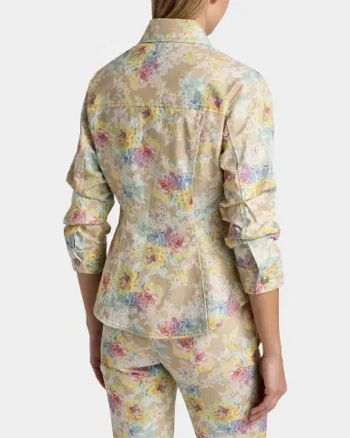 Cinq à Sept Ikat Bouquet Canyon Floral Denim Jacket | Thumbnail 3 Cinq à Sept Ikat Bouquet Canyon Floral Denim Jacket | Thumbnail 3