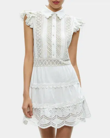ALICE + OLIVIA Meeko Cotton Mini Shirtdress | Thumbnail 3 ALICE + OLIVIA Meeko Cotton Mini Shirtdress | Thumbnail 3