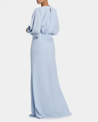 Amsale Gathered A-Line Gown | Thumbnail 2 Amsale Gathered A-Line Gown | Thumbnail 2