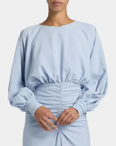 Amsale Gathered A-Line Gown | Thumbnail 4 Amsale Gathered A-Line Gown | Thumbnail 4