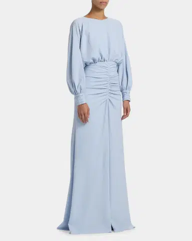 Amsale Gathered A-Line Gown | Thumbnail 6 Amsale Gathered A-Line Gown | Thumbnail 6