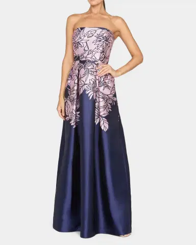 Kay Unger New York Leona Floral Strapless Gown | Thumbnail 2 Kay Unger New York Leona Floral Strapless Gown | Thumbnail 2
