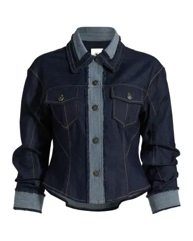 Cinq à Sept Stretch-Cotton Contrast-Stitch Crop Jacket | Thumbnail 1 Cinq à Sept Stretch-Cotton Contrast-Stitch Crop Jacket | Thumbnail 1