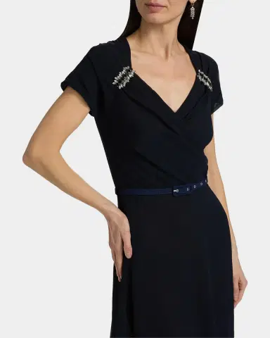 Chiara Boni La Petite Robe Slavka Belted Georgette Gown | Thumbnail 5 Chiara Boni La Petite Robe Slavka Belted Georgette Gown | Thumbnail 5