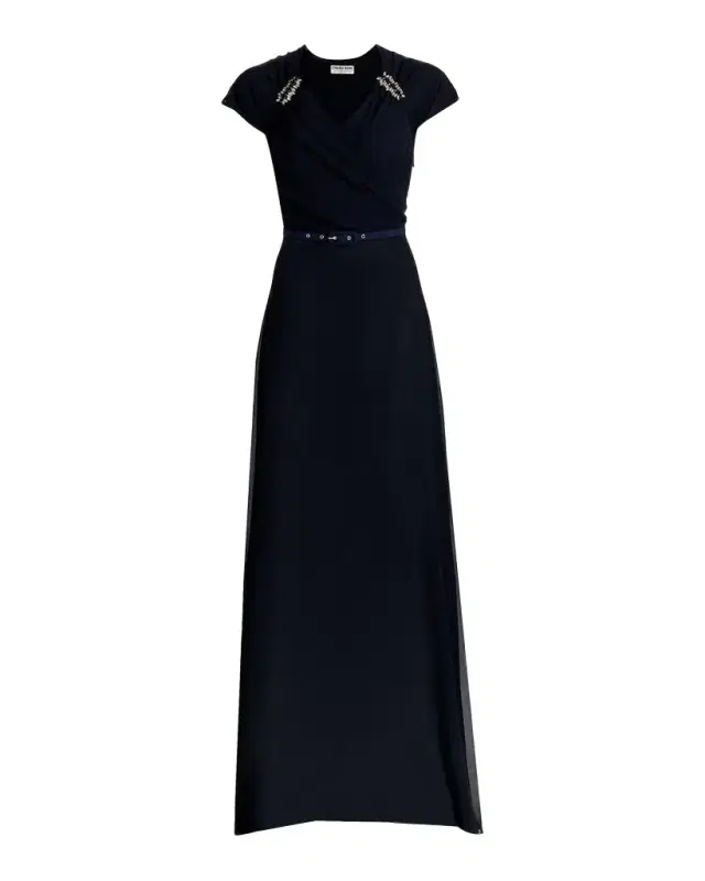 Slavka Belted Georgette Gown Slavka Belted Georgette Gown