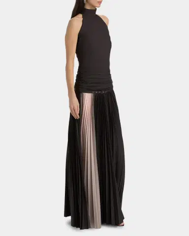 Chiara Boni La Petite Robe Etani Plisse Drop-Waist Halter Gown | Thumbnail 7 Chiara Boni La Petite Robe Etani Plisse Drop-Waist Halter Gown | Thumbnail 7