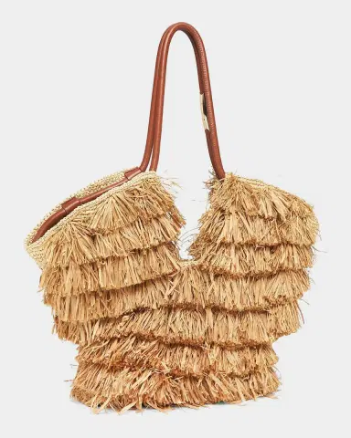 Zimmermann Medium Goldentime Fringed Raffia Tote Bag | Thumbnail 2 Zimmermann Medium Goldentime Fringed Raffia Tote Bag | Thumbnail 2