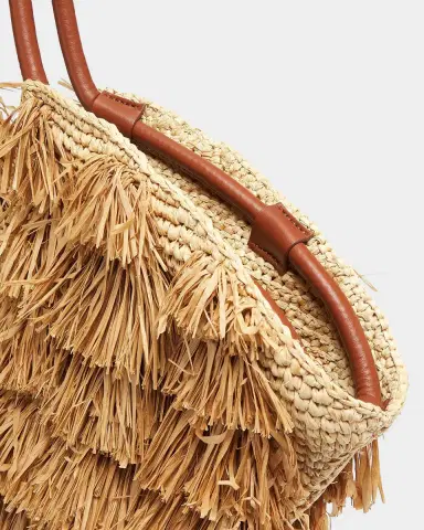 Zimmermann Medium Goldentime Fringed Raffia Tote Bag | Thumbnail 4 Zimmermann Medium Goldentime Fringed Raffia Tote Bag | Thumbnail 4