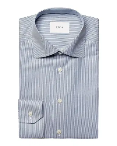 Eton Striped Twill Contemporary-Fit Dress Shirt | Thumbnail 1 Eton Striped Twill Contemporary-Fit Dress Shirt | Thumbnail 1
