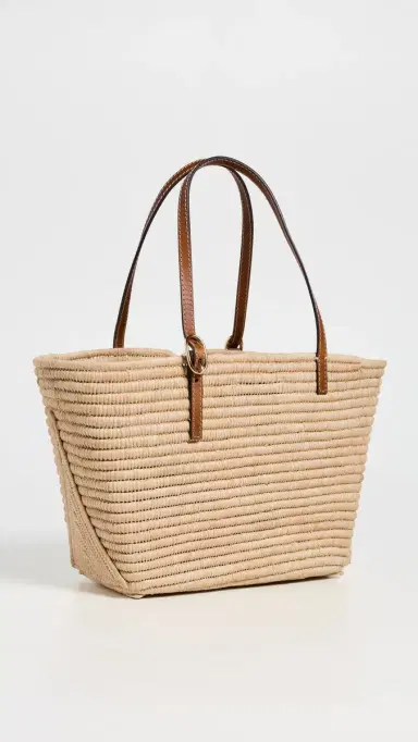 Tory Burch Ella Structured Straw Small Tote Natural One Size | Thumbnail 4 Tory Burch Ella Structured Straw Small Tote Natural One Size | Thumbnail 4