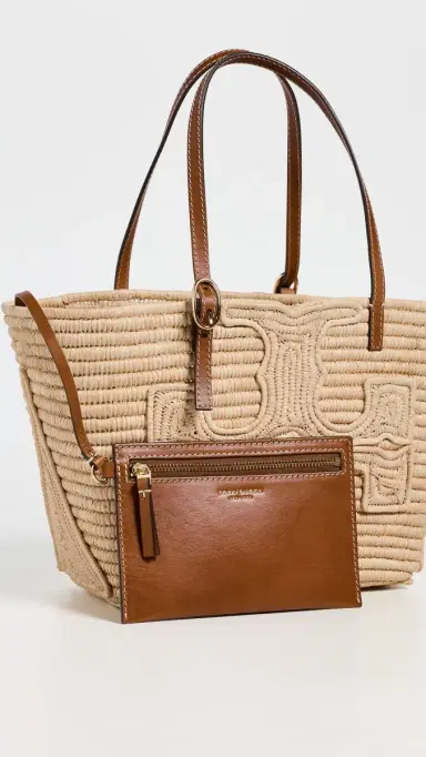 Tory Burch Ella Structured Straw Small Tote Natural One Size | Thumbnail 5 Tory Burch Ella Structured Straw Small Tote Natural One Size | Thumbnail 5