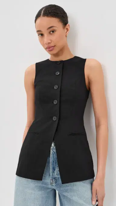 ALIGNE Leo Linen Mix Waistcoat Black | Thumbnail 2 ALIGNE Leo Linen Mix Waistcoat Black | Thumbnail 2