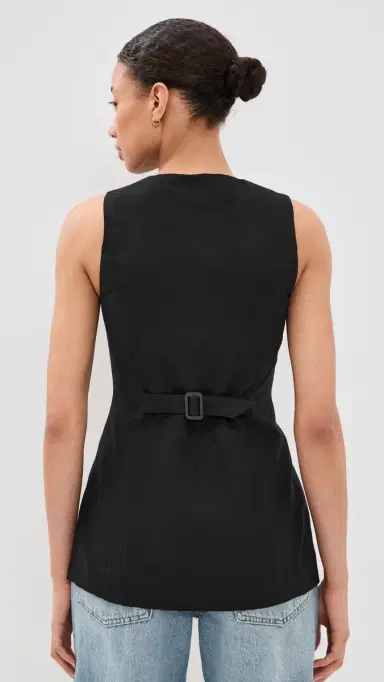 ALIGNE Leo Linen Mix Waistcoat Black | Thumbnail 3 ALIGNE Leo Linen Mix Waistcoat Black | Thumbnail 3