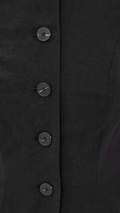 ALIGNE Leo Linen Mix Waistcoat Black | Thumbnail 6 ALIGNE Leo Linen Mix Waistcoat Black | Thumbnail 6