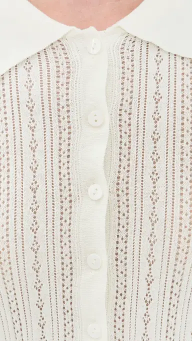 Joe's Jeans The Davey Pointelle Cardigan Ecru | Thumbnail 6 Joe's Jeans The Davey Pointelle Cardigan Ecru | Thumbnail 6