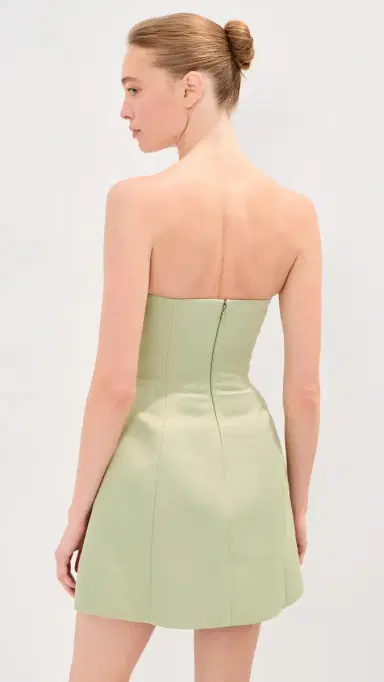 Leo Lin Roselle Bustier Mini Dress Tulip Print in Green | Thumbnail 3 Leo Lin Roselle Bustier Mini Dress Tulip Print in Green | Thumbnail 3