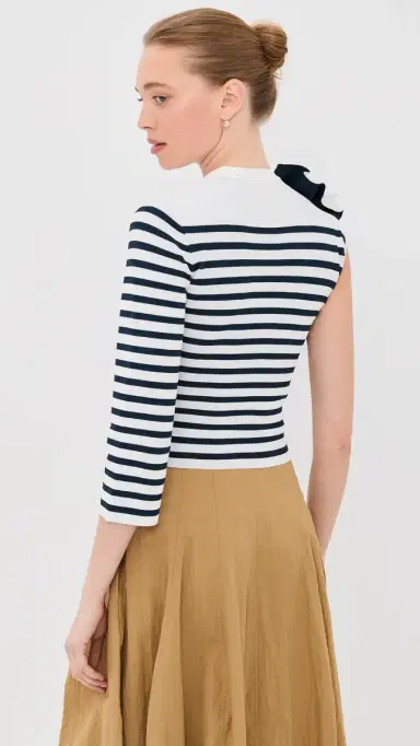 A.W.A.K.E. MODE A. W.A. K.E. MODE Fitted Knit Top with Ruffles | Thumbnail 3 A.W.A.K.E. MODE A. W.A. K.E. MODE Fitted Knit Top with Ruffles | Thumbnail 3