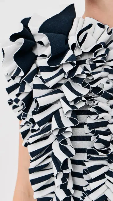 A.W.A.K.E. MODE A. W.A. K.E. MODE Fitted Knit Top with Ruffles | Thumbnail 6 A.W.A.K.E. MODE A. W.A. K.E. MODE Fitted Knit Top with Ruffles | Thumbnail 6