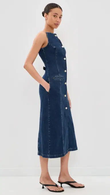 ALIGNE Santiago Denim Button Dress Mid Blue | Thumbnail 4 ALIGNE Santiago Denim Button Dress Mid Blue | Thumbnail 4