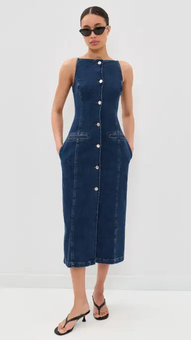 ALIGNE Santiago Denim Button Dress Mid Blue | Thumbnail 5 ALIGNE Santiago Denim Button Dress Mid Blue | Thumbnail 5