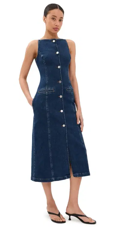 ALIGNE Santiago Denim Button Dress Mid Blue | Thumbnail 1 ALIGNE Santiago Denim Button Dress Mid Blue | Thumbnail 1