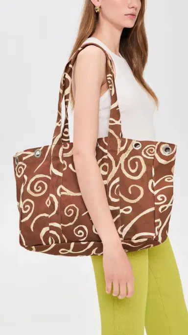 Damson Madder Large Swirl Canvas Eyelet Tote Bag | Thumbnail 3 Damson Madder Large Swirl Canvas Eyelet Tote Bag | Thumbnail 3