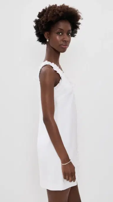 Le Jean inen Ruffle Dress White | Thumbnail 4 Le Jean inen Ruffle Dress White | Thumbnail 4