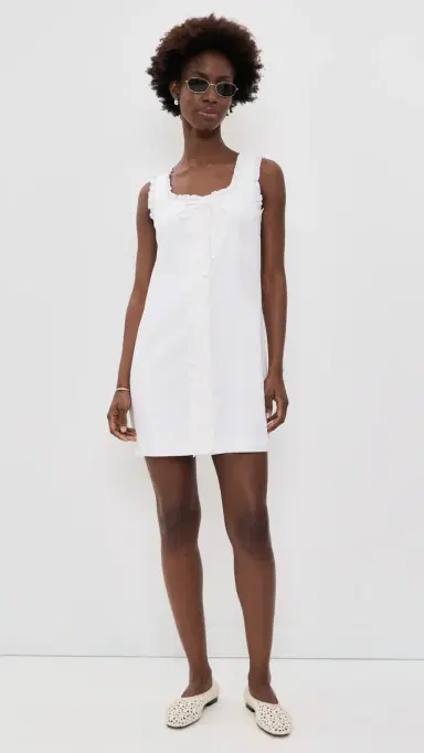 Le Jean inen Ruffle Dress White | Thumbnail 5 Le Jean inen Ruffle Dress White | Thumbnail 5