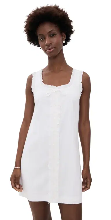 Le Jean inen Ruffle Dress White | Thumbnail 1 Le Jean inen Ruffle Dress White | Thumbnail 1
