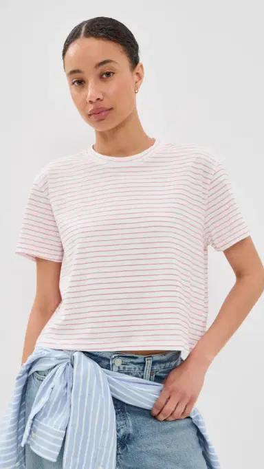 ASKK NY Shrunken Boy Tee Double Stripe Red | Thumbnail 2 ASKK NY Shrunken Boy Tee Double Stripe Red | Thumbnail 2