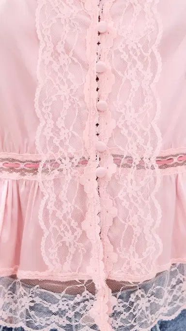 ALICE + OLIVIA Annabeth Embroidered Square Neck Cropped Top English Rose | Thumbnail 6 ALICE + OLIVIA Annabeth Embroidered Square Neck Cropped Top English Rose | Thumbnail 6