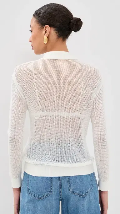 L'Agence Carine Pointelle Collared Sweater | Thumbnail 3 L'Agence Carine Pointelle Collared Sweater | Thumbnail 3