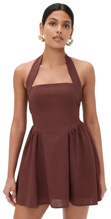 SEVEN WONDERS Solara Mini Dress Chocolate | Thumbnail 1 SEVEN WONDERS Solara Mini Dress Chocolate | Thumbnail 1