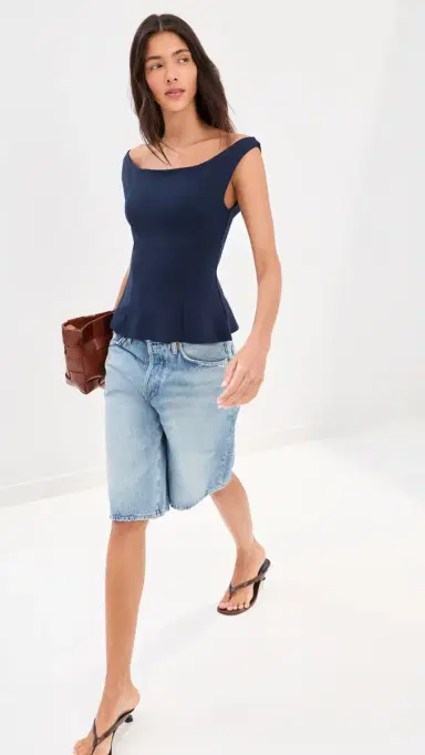 LE BOP Ponte Off houlder Top Navy | Thumbnail 5 LE BOP Ponte Off houlder Top Navy | Thumbnail 5