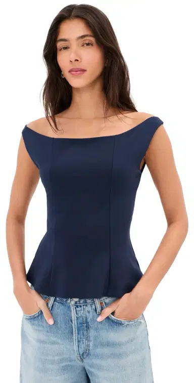 LE BOP Ponte Off houlder Top Navy | Thumbnail 1 LE BOP Ponte Off houlder Top Navy | Thumbnail 1