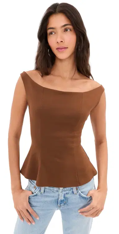 LE BOP Ponte Off houlder Top Chocolate | Thumbnail 1 LE BOP Ponte Off houlder Top Chocolate | Thumbnail 1