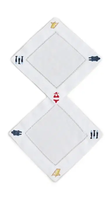 Abbode Beach Icons Cocktail Napkin | Thumbnail 5 Abbode Beach Icons Cocktail Napkin | Thumbnail 5