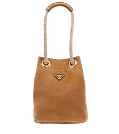 Prada Mariner Small suede bucket bag | Thumbnail 1 Prada Mariner Small suede bucket bag | Thumbnail 1